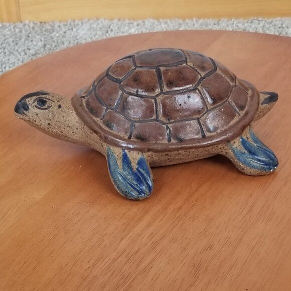 Mexican Pottery Glazed Tortoise Clay Folk Art 7" x 5" x 3" - Picture 4 of 6